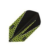 Dimplex Slim Dart Flight 6611 - Black flight w/ Green v shape line and Hex pattern