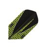 Dimplex Slim Dart Flight 6611 - Black flight w/ Green v shape line and Hex pattern