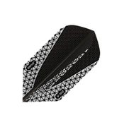 Dimplex Slim Dart Flight 6613 - Black flight w/ Silver v shape line and Hex pattern