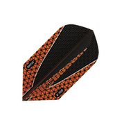 Dimplex Slim Dart Flight 6615 - Black flight w/ Orange v shape line and Hex pattern