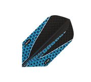 Dimplex Slim Dart Flight 6617 - Black flight w/ Aqua v shape line and Hex pattern