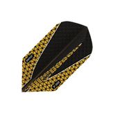 Dimplex Slim Dart Flight 6618 - Black flight w/ Gold v shape line and Hex pattern