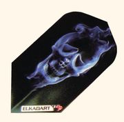 I Flight Slim Dart Flight 513 Black with Blue Smoke Skull