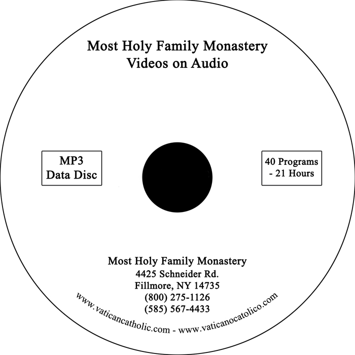 Catholic Videos on Audio – MP3 CD For $2.00 (Price Includes Shipping)