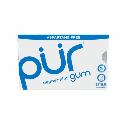 Chewing Gum Blister Pack - Peppermint, 9 Pieces, PUR