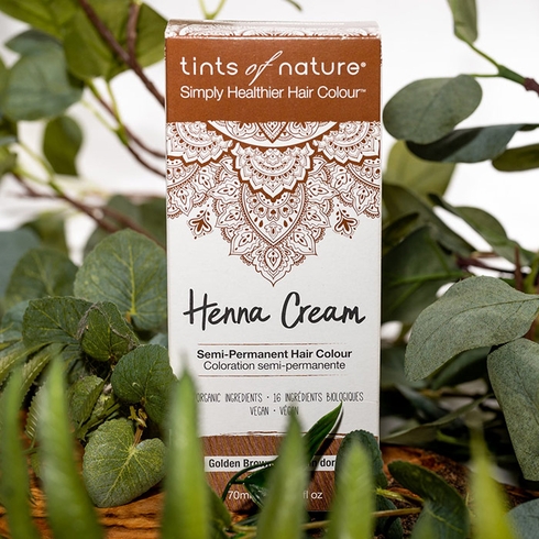 Henna Cream Semi-Permanent Hair Colour Golden Brown, 2.46 oz, Tints of Nature