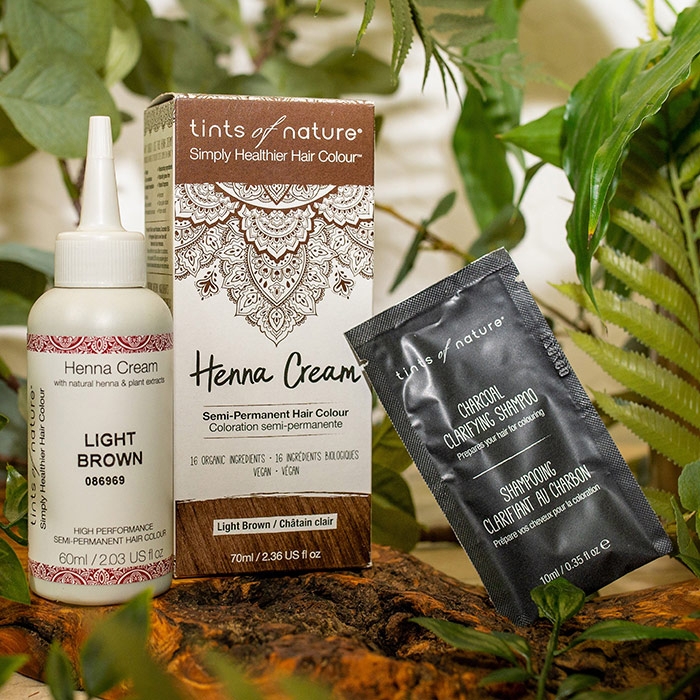 Henna Cream Semi-Permanent Hair Colour Light Brown, 2.46 oz, Tints of Nature