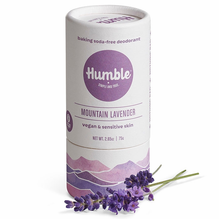 Humble Brands, Baking Soda-Free Deodorant for Vegan & Sensitive Skin, Mountain Lavender, Paperboard, 2.65 oz