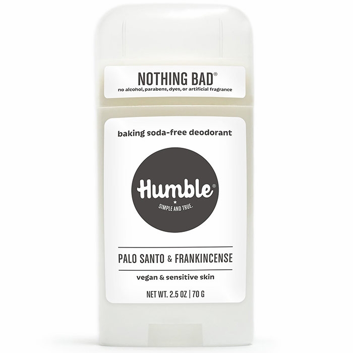 Humble Brands, Baking Soda-Free Deodorant for Vegan & Sensitive Skin, Palo Santo & Frankincense, 2.5 oz