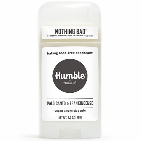 Humble Brands, Baking Soda-Free Deodorant for Vegan & Sensitive Skin, Palo Santo & Frankincense, 2.5 oz