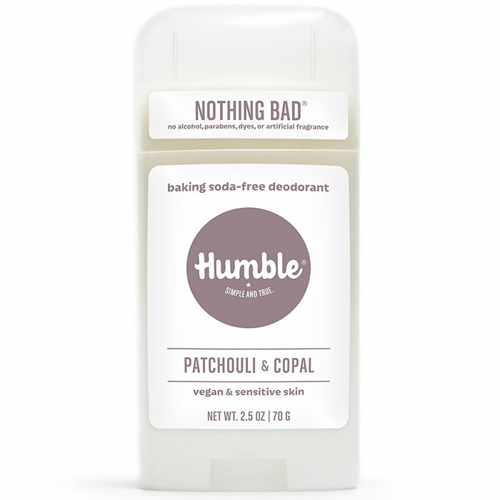 Humble Brands, Baking Soda-Free Deodorant for Vegan & Sensitive Skin, Patchouli & Copal, 2.5 oz