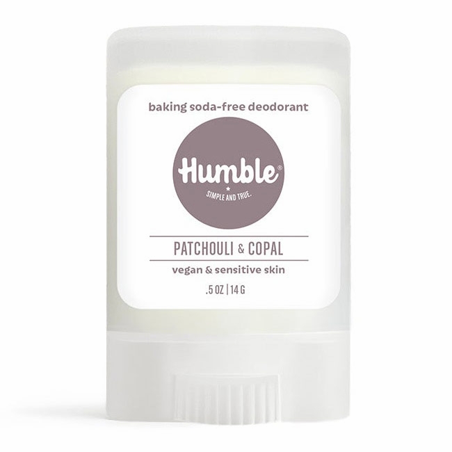 Humble Brands, Baking Soda-Free Deodorant for Vegan & Sensitive Skin, Patchouli & Copal, Travel Size, 0.5 oz