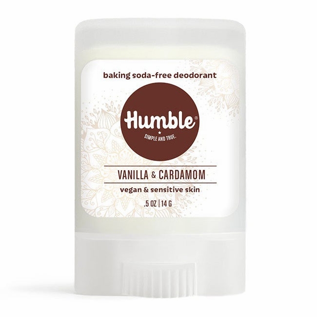 Humble Brands, Baking Soda-Free Deodorant for Vegan & Sensitive Skin, Vanilla & Cardamom, Travel Size, 0.5 oz