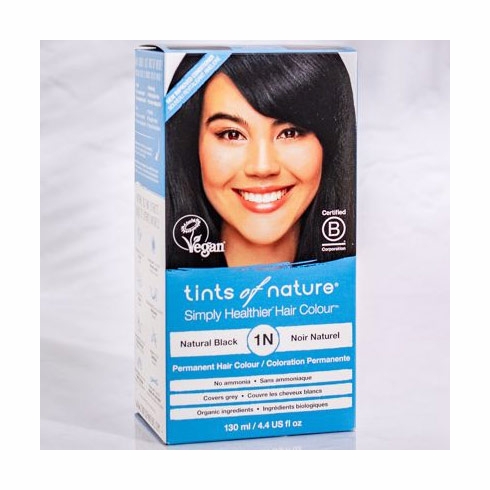 Permanent Hair Colour 1N Natural Black, 4.4 oz, Tints of Nature