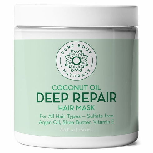 Pure Body Naturals, Coconut Oil Deep Repair Hair Mask, 8.8 oz