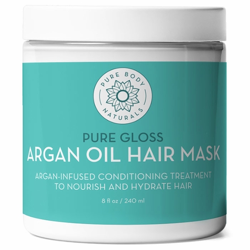 Pure Body Naturals, Pure Gloss Argan Oil Hair Mask, 8 oz