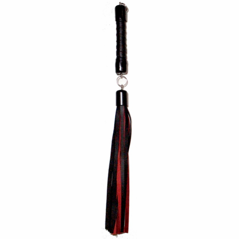 15" Deluxe Leather Swivel Flogger Black/Red 15" Leather