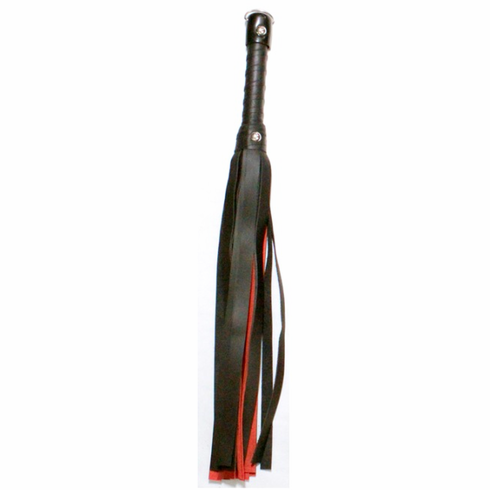 18" Deluxe Leather Flogger Blace/Red 18" Leather