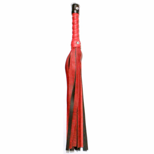 18" Deluxe Leather Flogger Red/Black 18" Leather