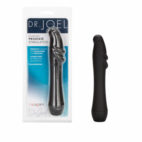 5-Function Prostate Vibrating Stimulator - Batteries Black TPE/TPR/ABS