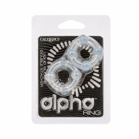 Alpha Liquid Silicone Double Stacker Rings - 2/pk Clear One Size Silicone
