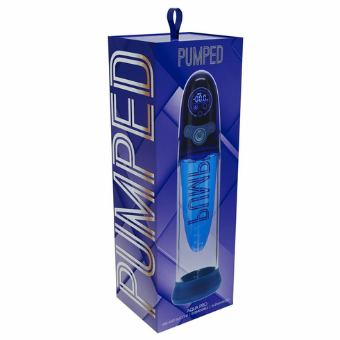 Aqua Pro Submersible Automatic Rechargeable Silicone AI Tech Enhanced Penis Pump Blue 7.8"