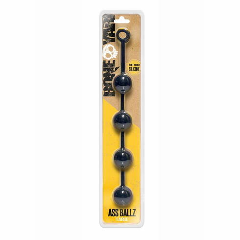 Ass Ballz Silicone Anal Beads Black L Silicone