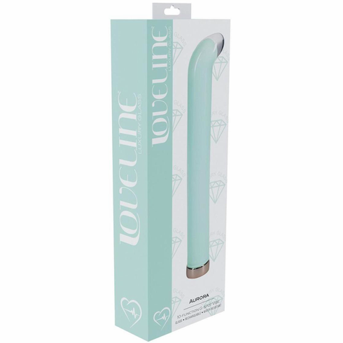 Aurora 10 Function G-Spot Rechargeable Glass Vibrator Green 6.3" Glass