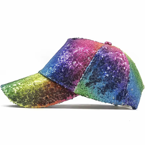 Baseball Caps - Glitter Rainbow Adjustable