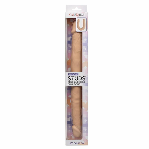 Bend and Hold Dual Dildo Beige 16"