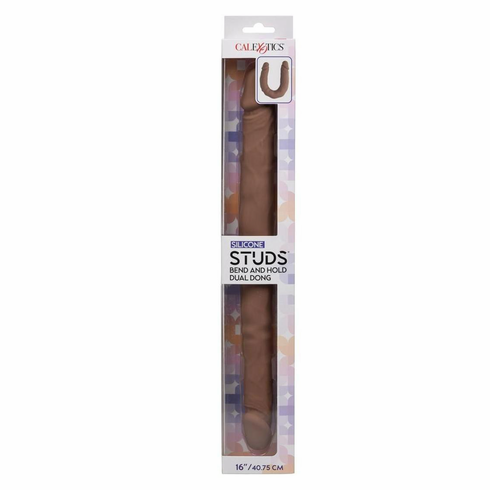 Bend and Hold Dual Dildo Brown 16"