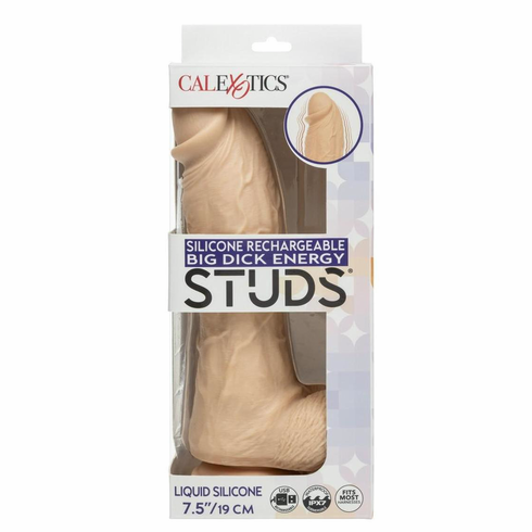 Big Dick Energy Rechargeable Silicone Vibrating Dildo Beige 9.25"