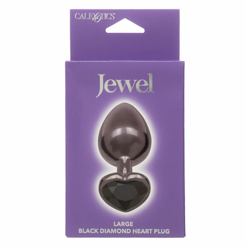 Black Diamond Heart Anal Plug Black L Zinc Alloy
