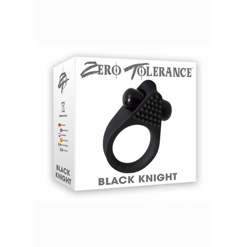 Black Knight Silicone Vibrating Cock Ring Black Adjustable Silicone