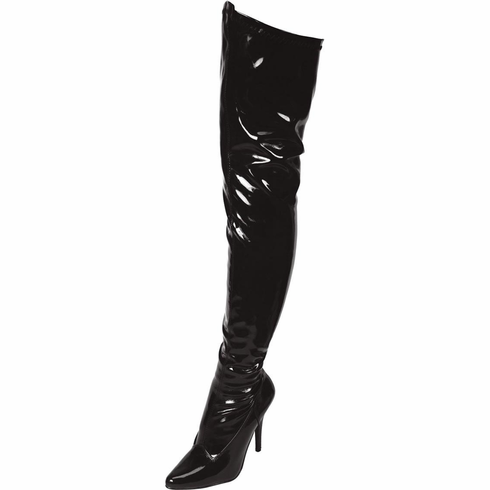 Black Thigh High Boot 3" Heel Black