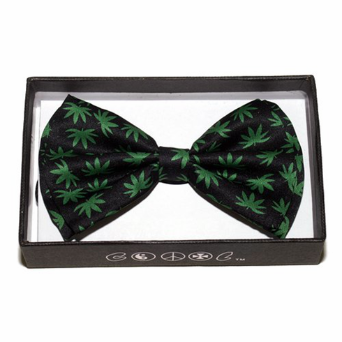 Bow Ties - Pot Leaf Black