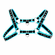 Bulldog PU Leather Harness Black with Blue piping One Size
