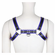 Bulldog PU Leather Harness Black with Dark Blue piping One Size