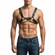 Bulldog PU Leather Harness Black with Dark Green piping One Size