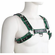 Bulldog PU Leather Harness Black with Dark Green piping One Size