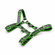 Bulldog PU Leather Harness Black with Green piping One Size