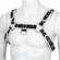Bulldog PU Leather Harness Black with white piping One Size