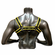 Bulldog PU Leather Harness Black with Yellow piping One Size