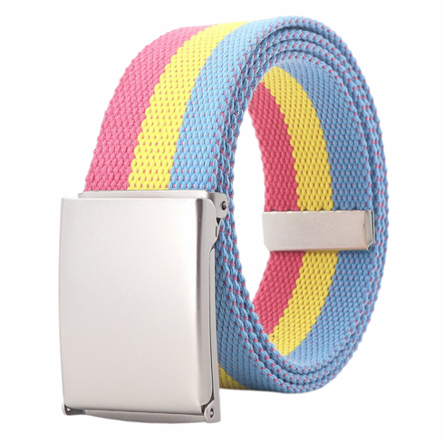 Canvas Belt with Metal Buckle Pan Adjustable
