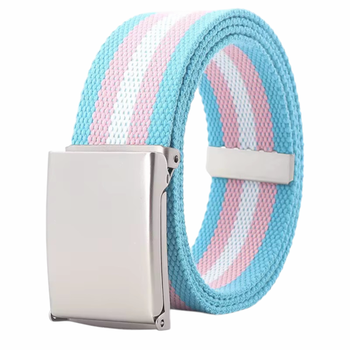 Canvas Belt with Metal Buckle Trans Adjustable