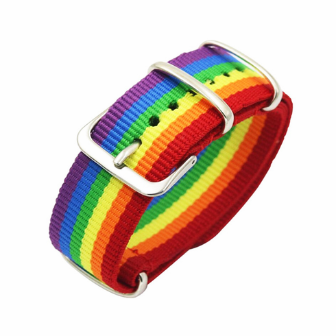 Canvas Wrist Bracelet Rainbow Adjustable