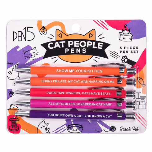 Cat People Pens - 5/pk Multicolor 5 ct