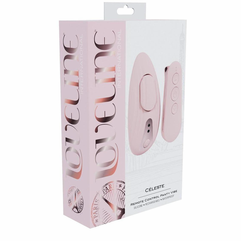 Celeste Rechargeable Silicone Panty Vibe with Remote Pink 3.8" Silicone Remote
