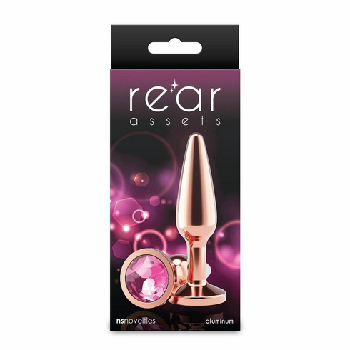 Chrome Tapered Anal Plug Rose Gold M Aluminum