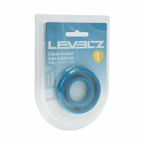 Classic Grooved Silicone Cock & Ball Ring Teal One Size Silicone